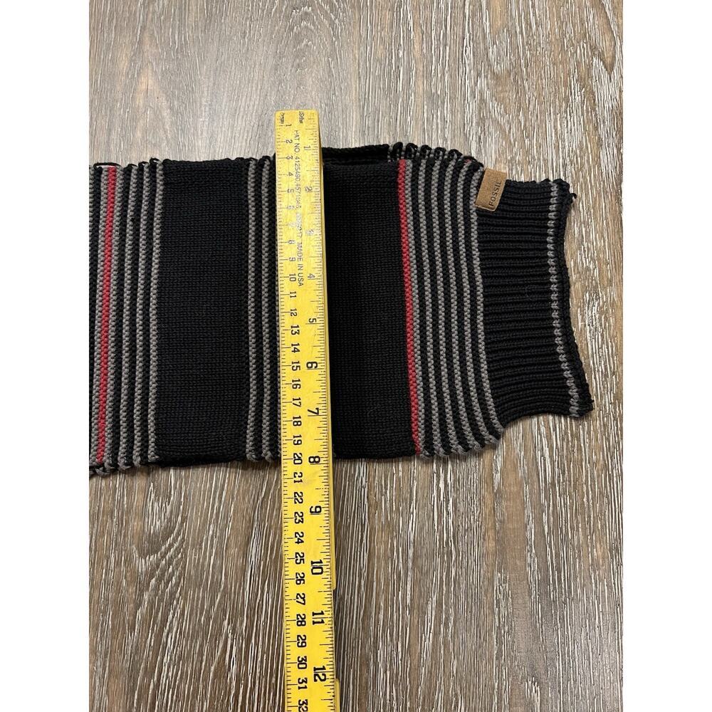 Vintage Y2K Fossil Striped Scarf Wool Blend Preppy Heritage - Picture 6 of 6